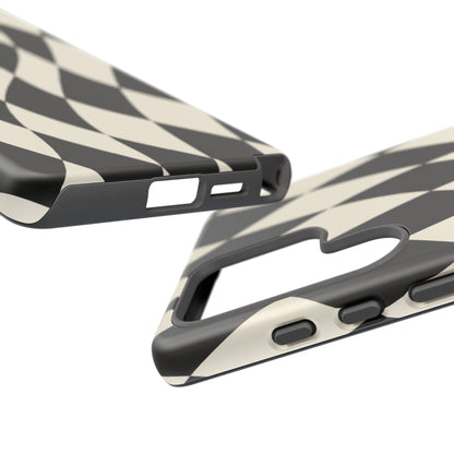 Harlequin Sway Samsung Galaxy Tough Case | Black & White Harlequin