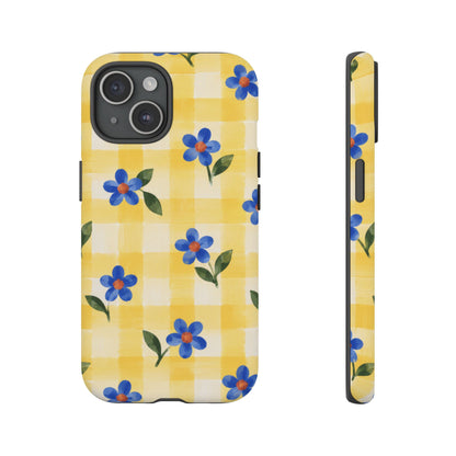Buttercup Picnic iPhone Tough Case | yellow gingham