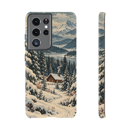 Vintage Winter Cabin Tough Phone Case