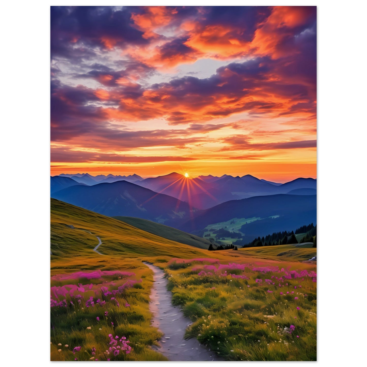 Paper Poster - Golden Mountain Trail