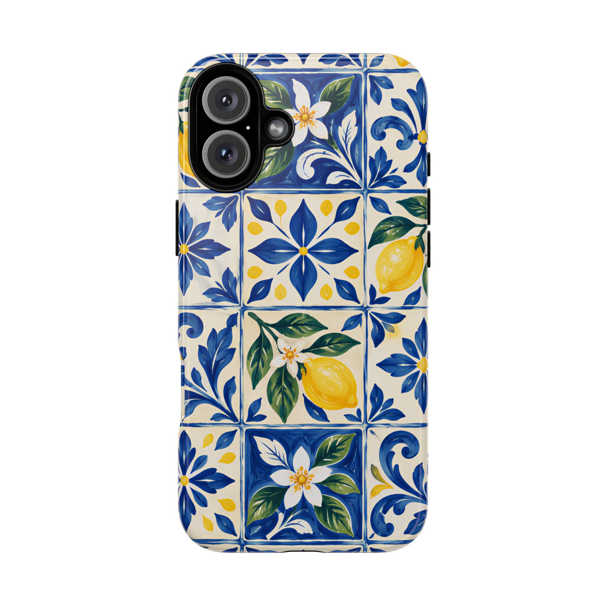 Blue Lemon Tile iPhone Tough Case | Azulejo Orchard