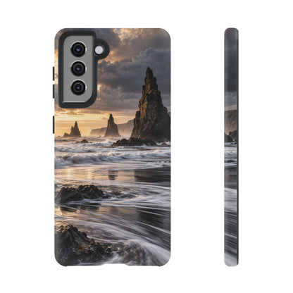 Black Sand and Silver Samsung Galaxy Tough Case | black sand beach
