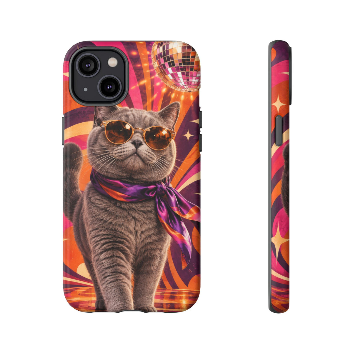 Disco Whiskers iPhone Tough Case | disco cat