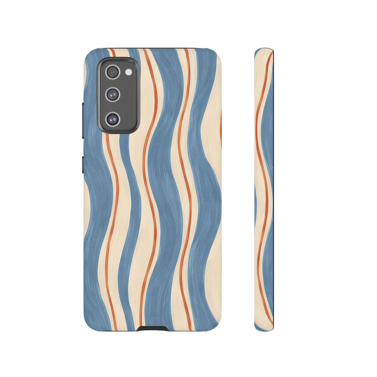 Blue Wavy Stripe Samsung Galaxy Tough Case | Riviera Ribbons