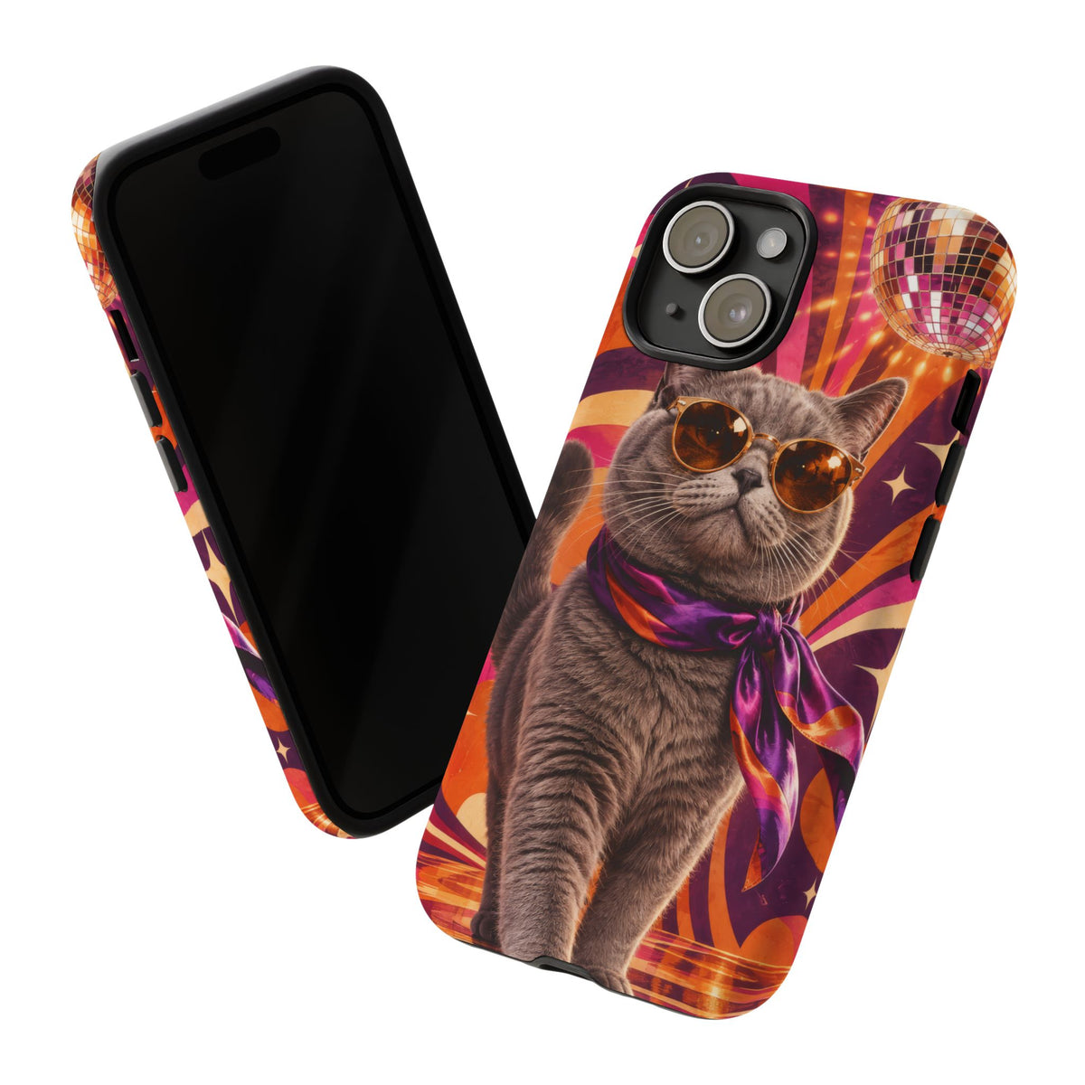 Disco Whiskers iPhone Tough Case | disco cat