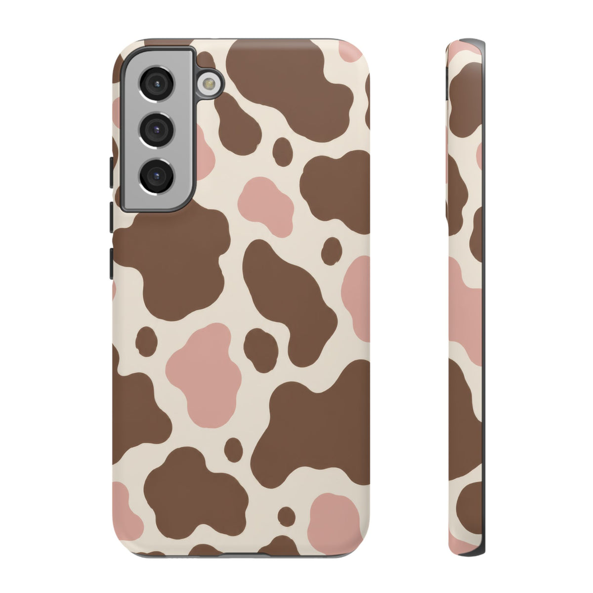 Mocha Blush Samsung Galaxy Tough Case | Brown & Pink Cow Print