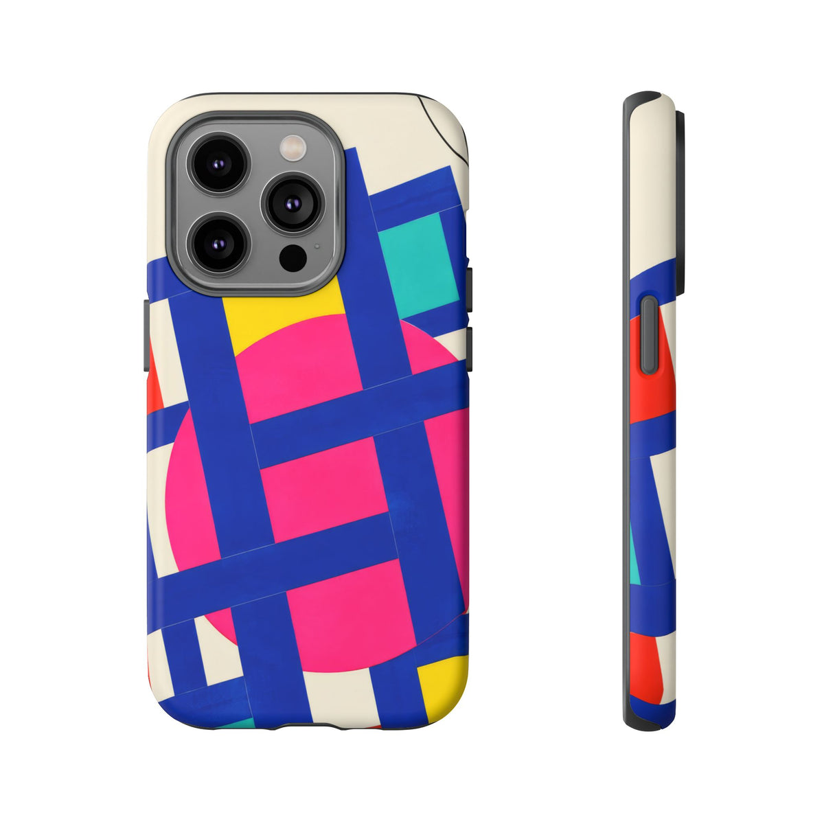 Chromatic Mischief iPhone Tough Case | Geometric Color Block Art