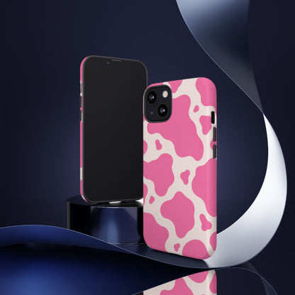 Strawberry Milk iPhone Tough Case | Pink Cow Print