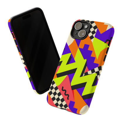 Acid Arcade iPhone Tough Case | Bright Retro Geometry