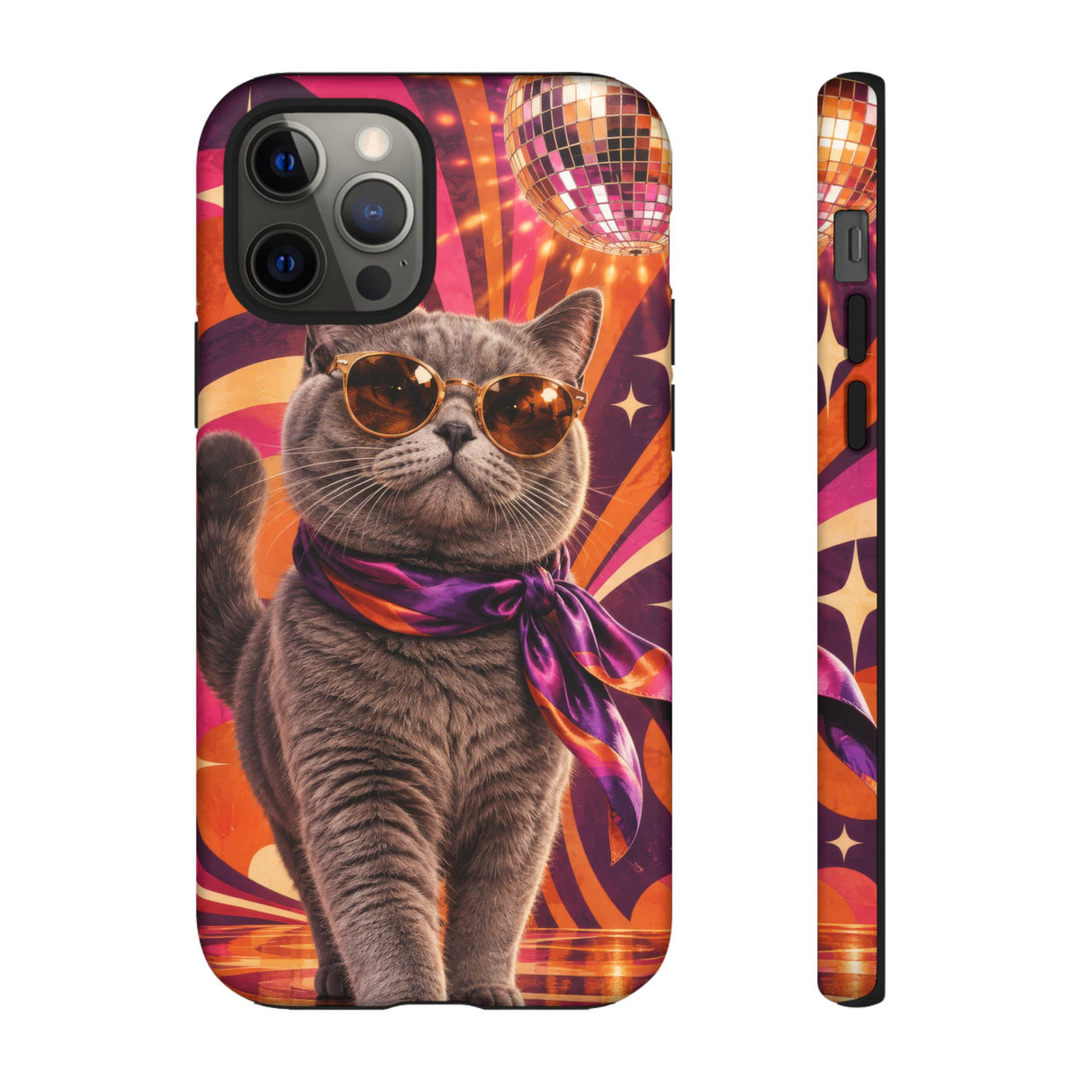 Disco Whiskers iPhone Tough Case | disco cat