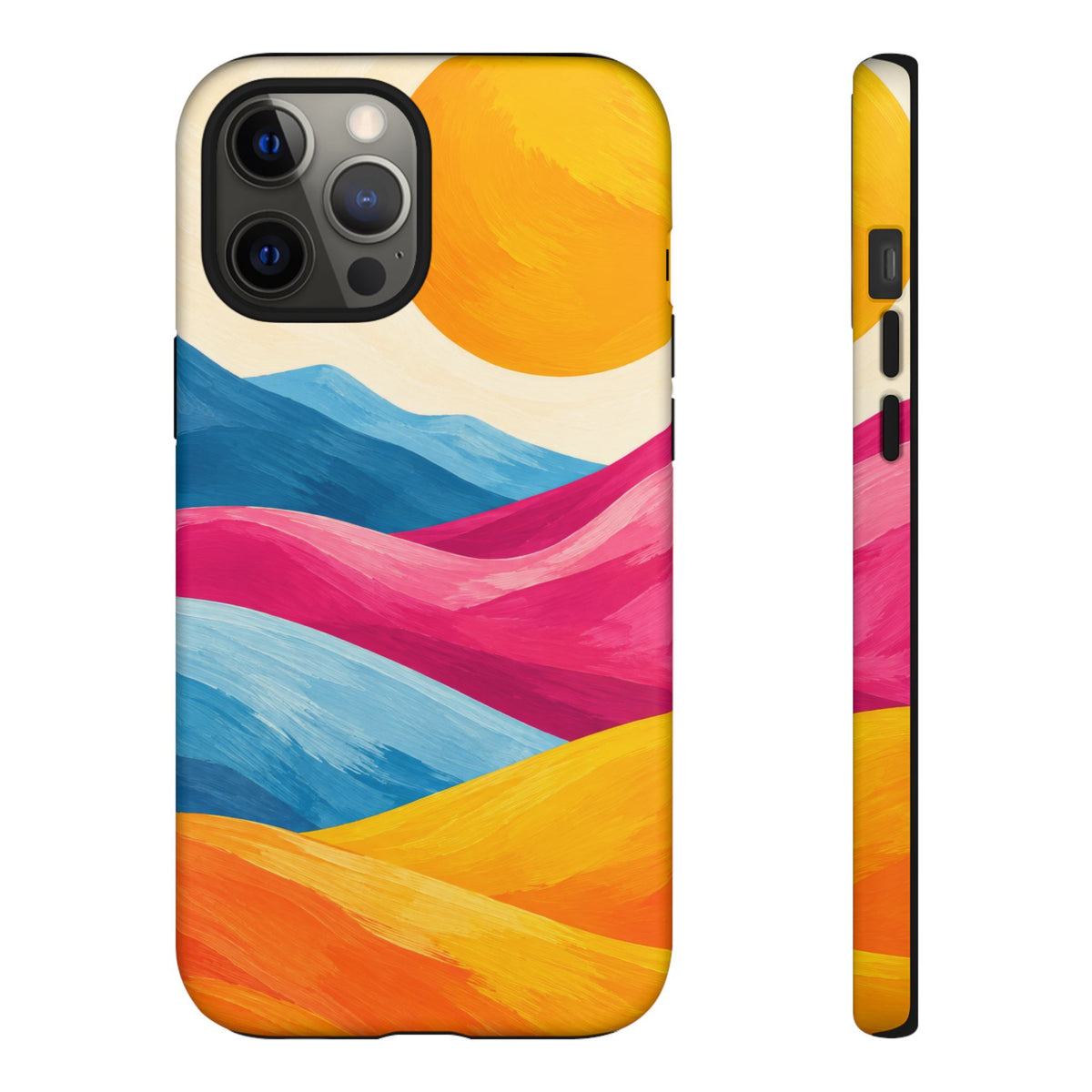 Golden Drift iPhone Tough Case | colorful hills