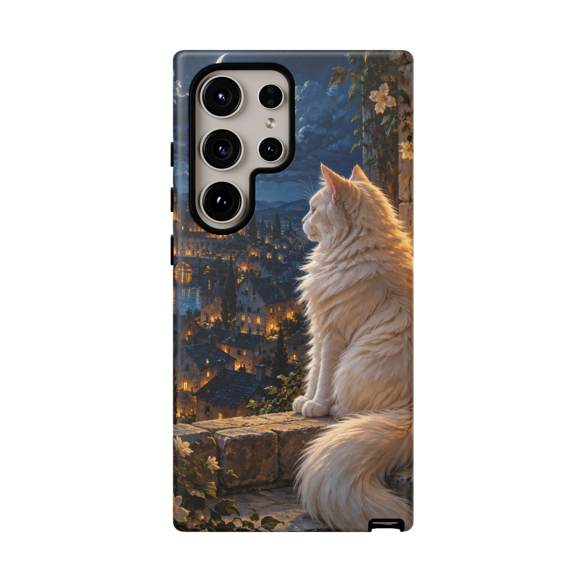 Moonlit Window Samsung Galaxy Tough Case | white cat