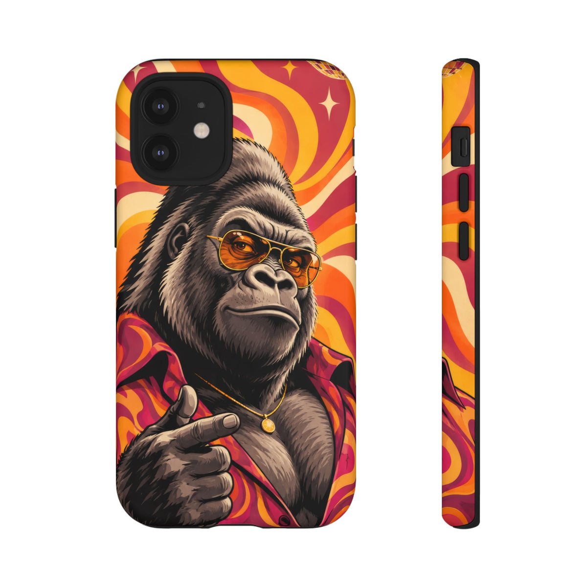 Velvet Groove iPhone Tough Case | Retro Disco Gorilla Art