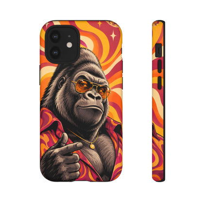Velvet Groove iPhone Tough Case | Retro Disco Gorilla Art