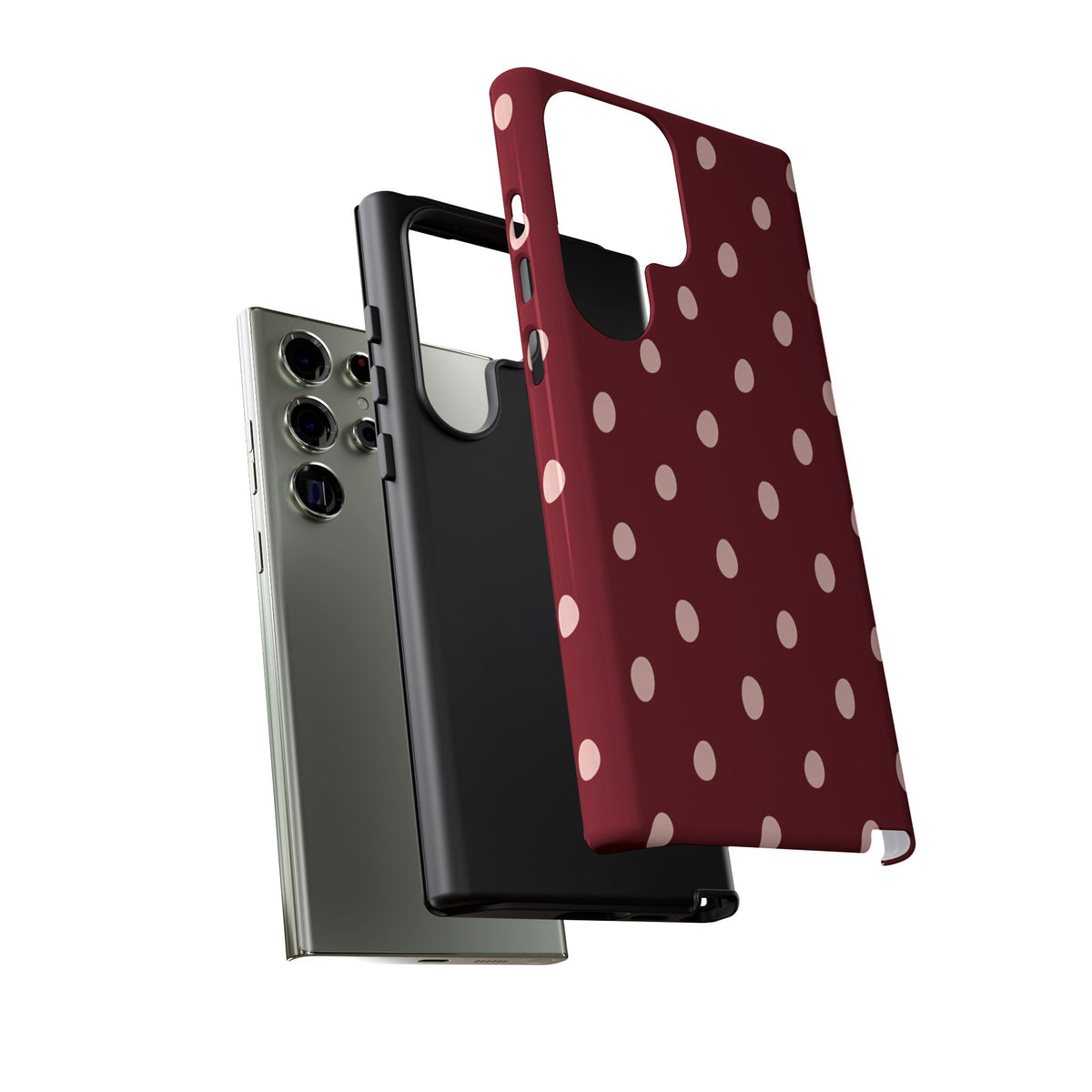 Burgundy Polka Dot Samsung Galaxy Tough Case | Mulberry Confetti