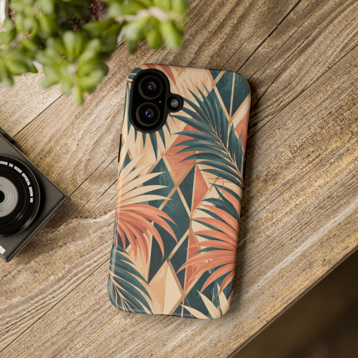 Coral Palm Pavilion iPhone Tough Case | art deco