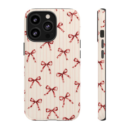 Red Bow iPhone Tough Case | Ribbon Waltz