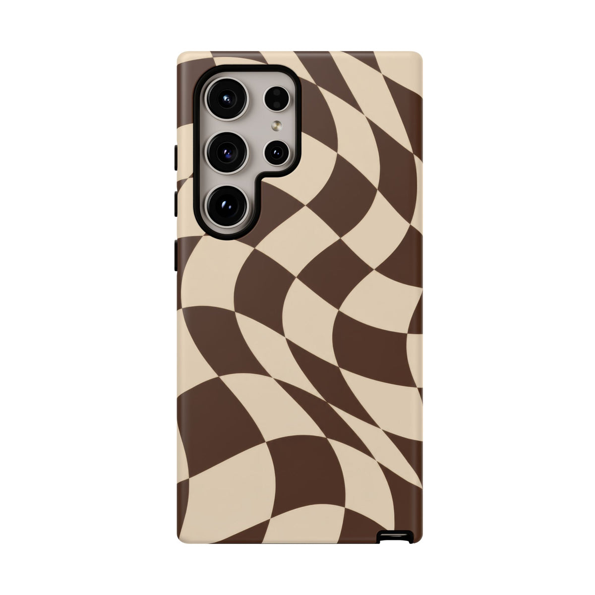 Espresso Wave Samsung Galaxy Tough Case | brown checkerboard