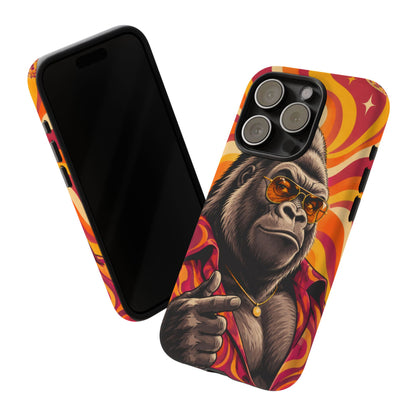 Velvet Groove iPhone Tough Case | Retro Disco Gorilla Art