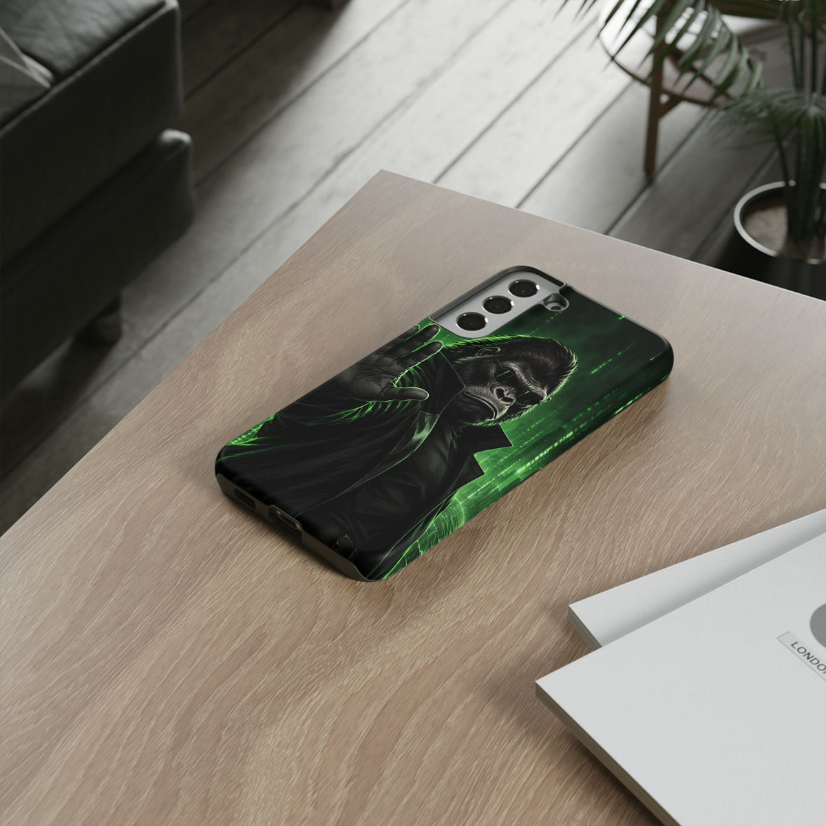 Cyberpunk Gorilla Samsung Galaxy Tough Case | Neon Code Silverback