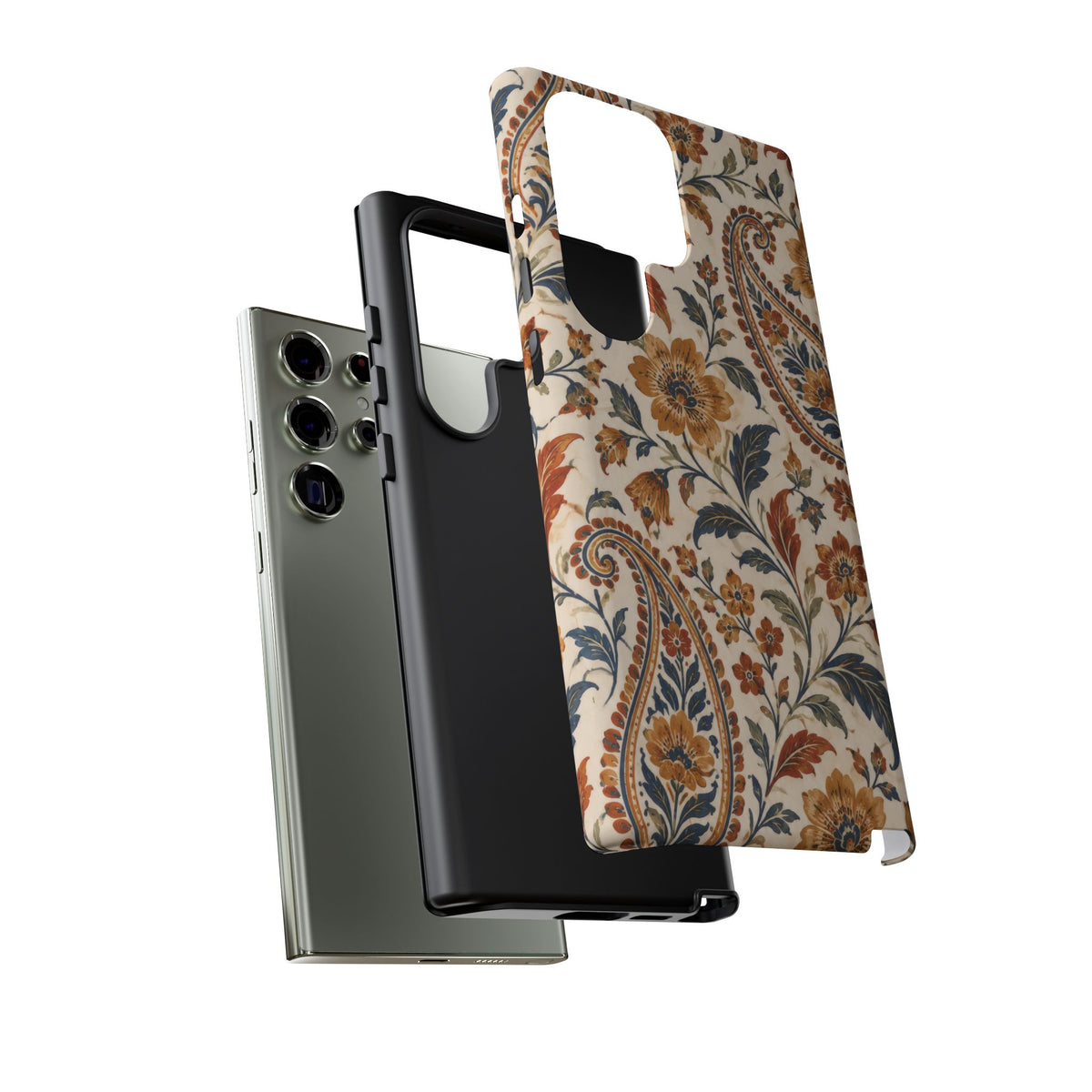 Saffron Heirloom Samsung Galaxy Tough Case | Floral Paisley on Ivory