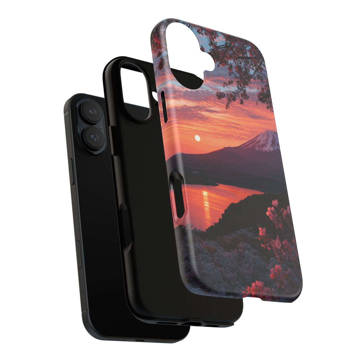 Fuji Moonlit Sakura iPhone Tough Phone Case