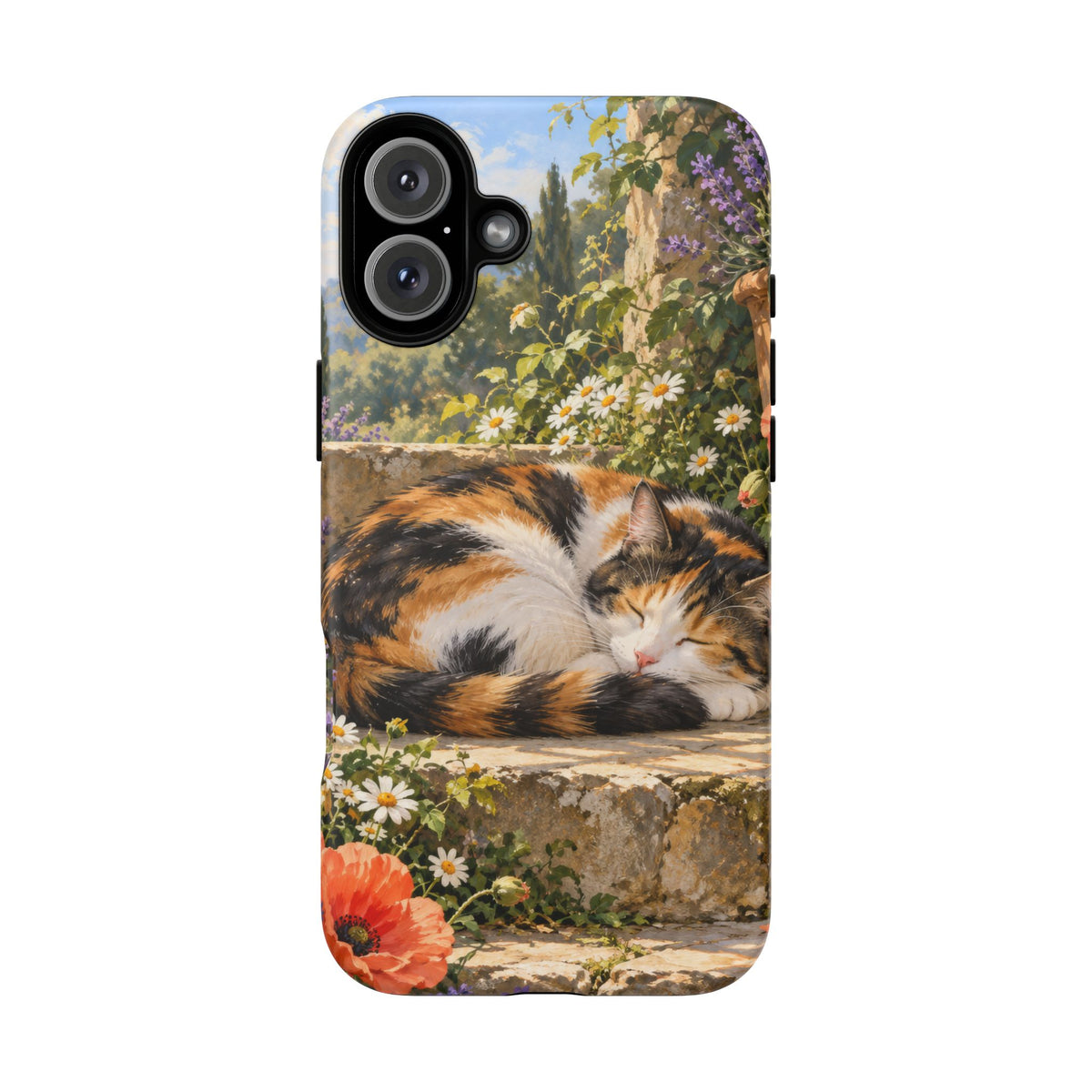 Garden Nap iPhone Tough Case | calico cat