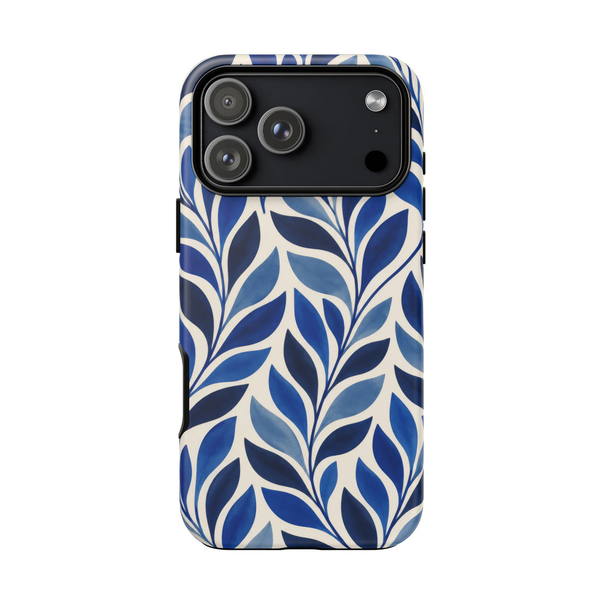 Cobalt Current iPhone Tough Case | Cobalt Blue Leaf Pattern