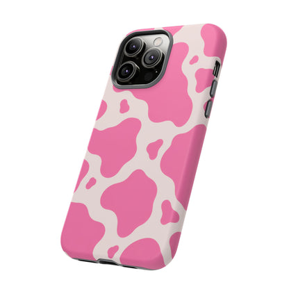 Strawberry Milk iPhone Tough Case | Pink Cow Print