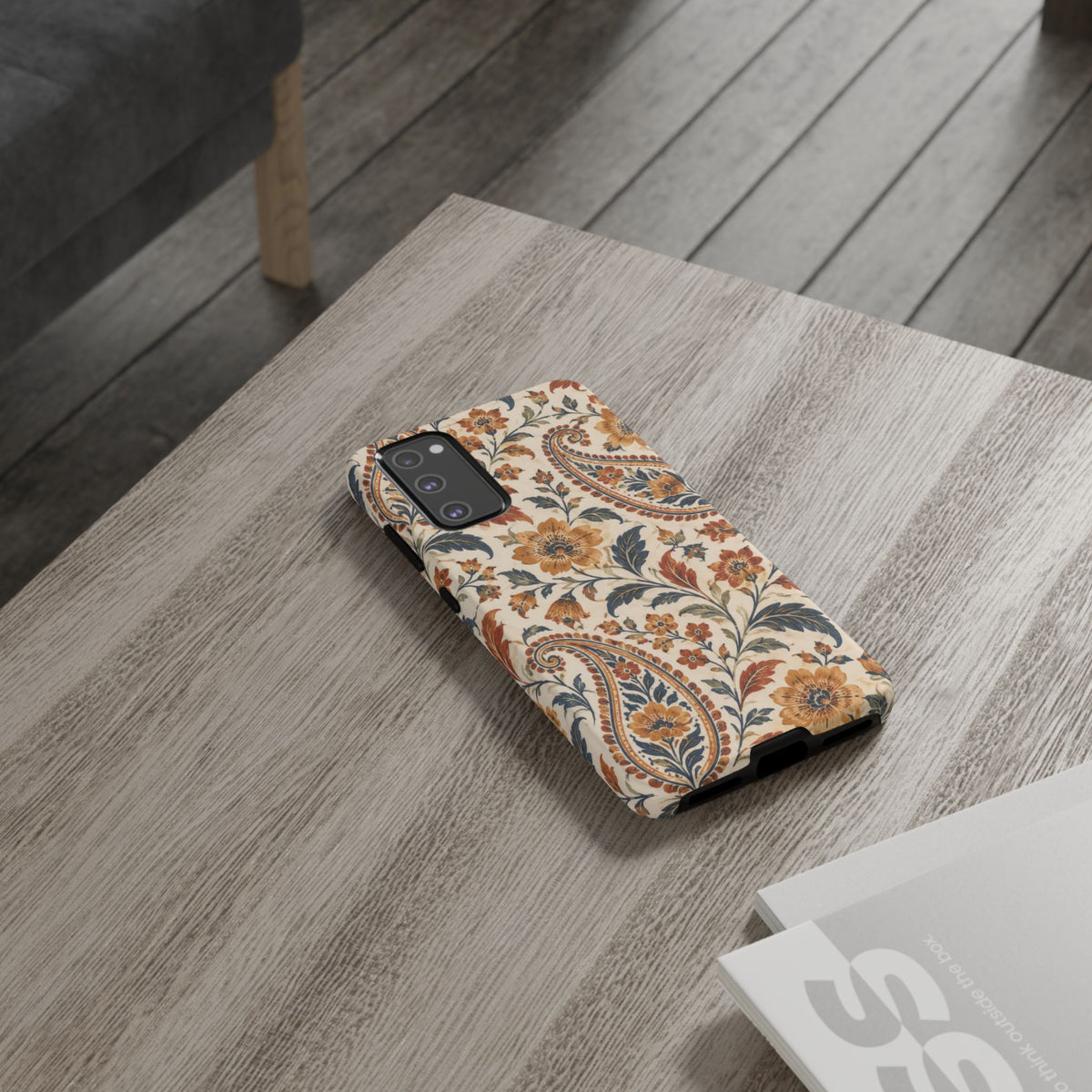 Saffron Heirloom Samsung Galaxy Tough Case | Floral Paisley on Ivory