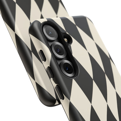 Harlequin Sway Samsung Galaxy Tough Case | Black & White Harlequin
