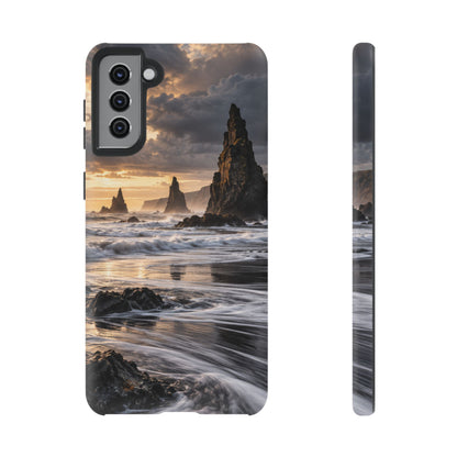 Black Sand and Silver Samsung Galaxy Tough Case | black sand beach