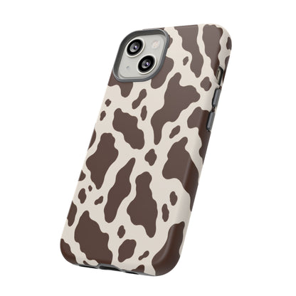 Cocoa Ranch iPhone Tough Case | Brown Cow Print