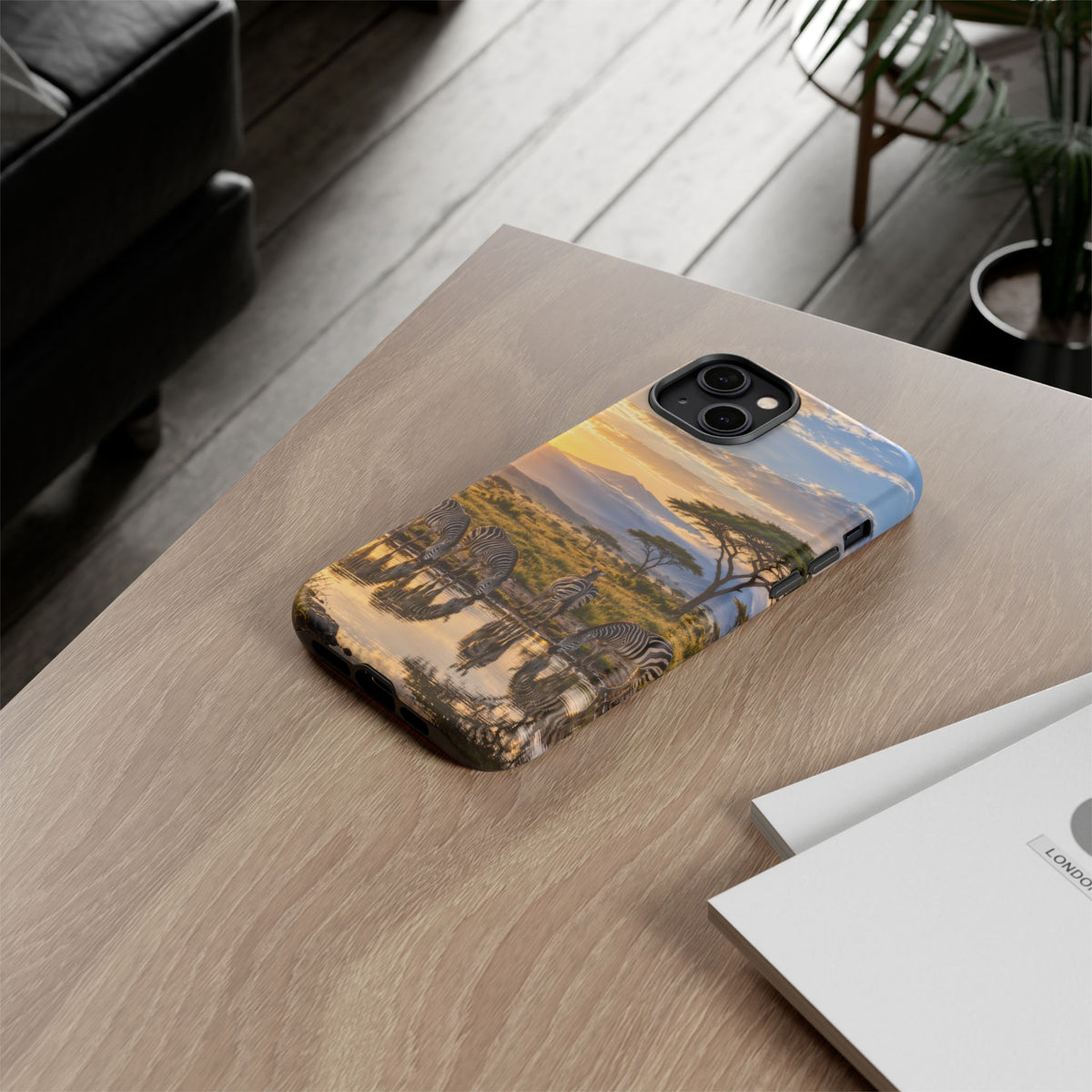 Zebra Water Mirror iPhone Tough Case | zebra safari