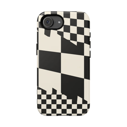 Check Shift iPhone Tough Case | Black & White Checkerboard