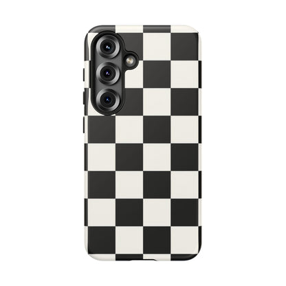 Classic Check Samsung Galaxy Tough Case | Black & White Checkerboard