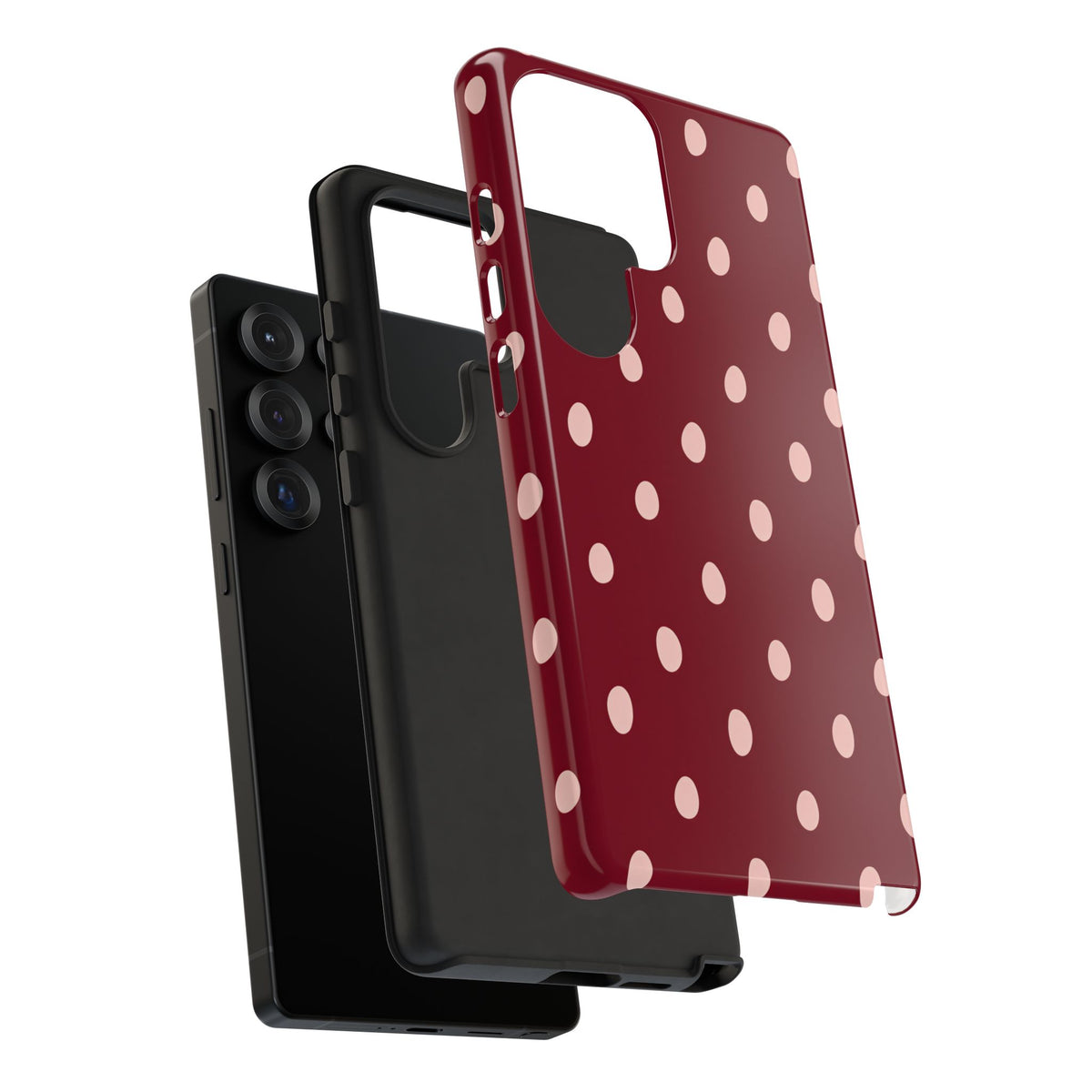 Burgundy Polka Dot Samsung Galaxy Tough Case | Mulberry Confetti