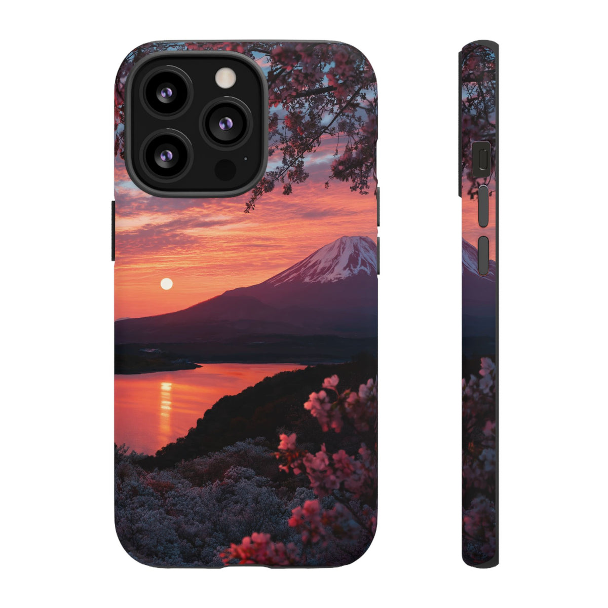 Fuji Moonlit Sakura iPhone Tough Phone Case