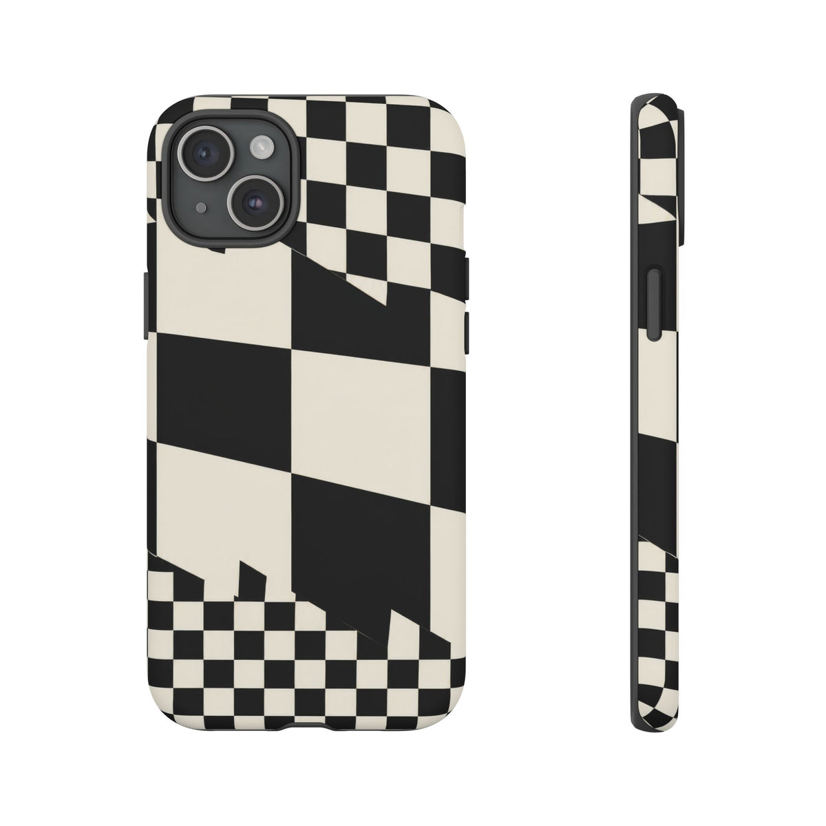 Check Shift iPhone Tough Case | Black & White Checkerboard