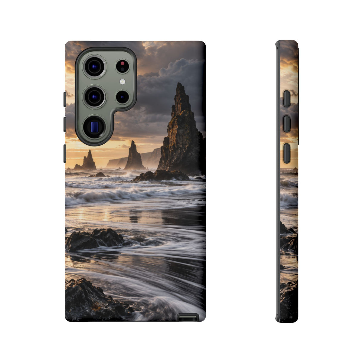 Black Sand and Silver Samsung Galaxy Tough Case | black sand beach
