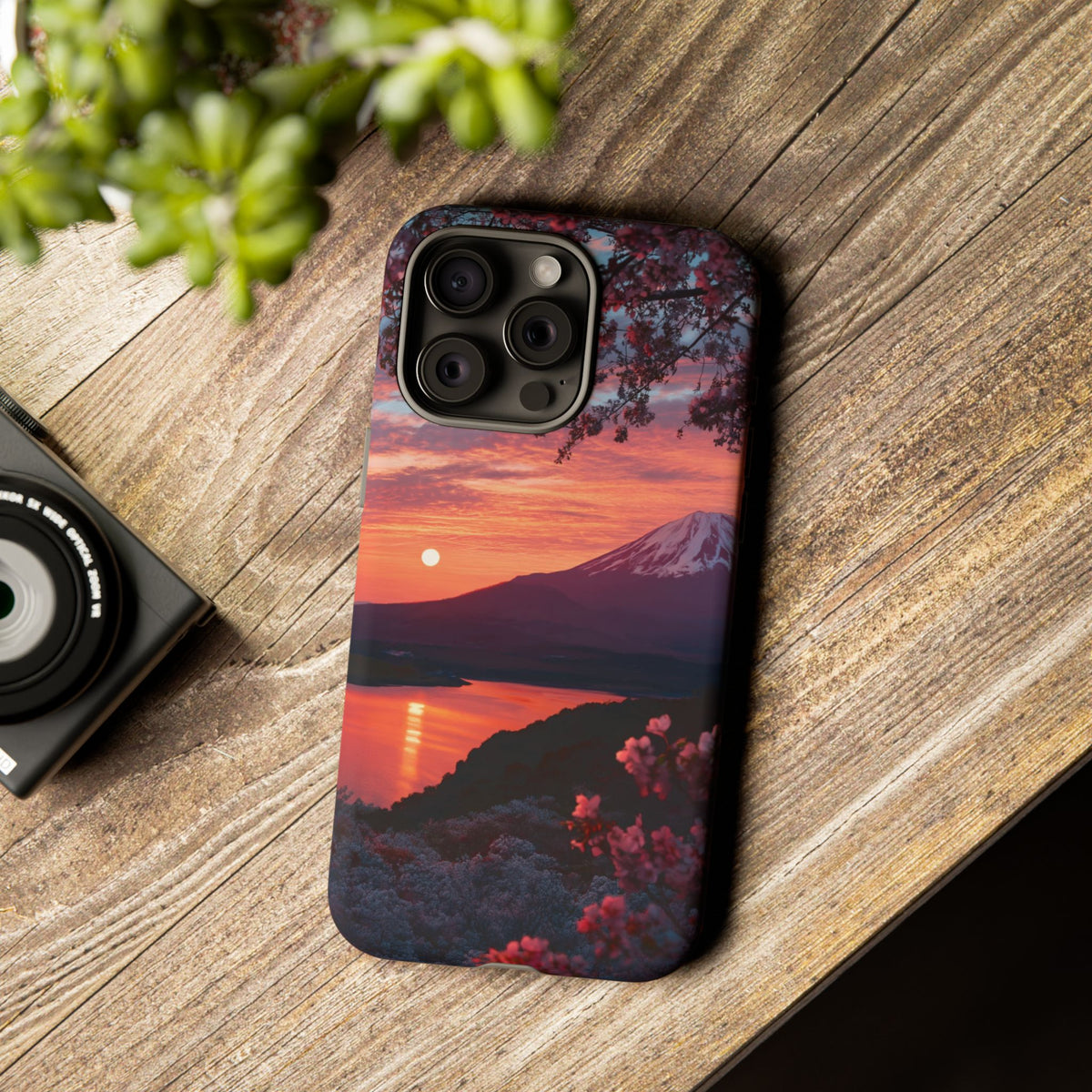 Fuji Moonlit Sakura iPhone Tough Phone Case