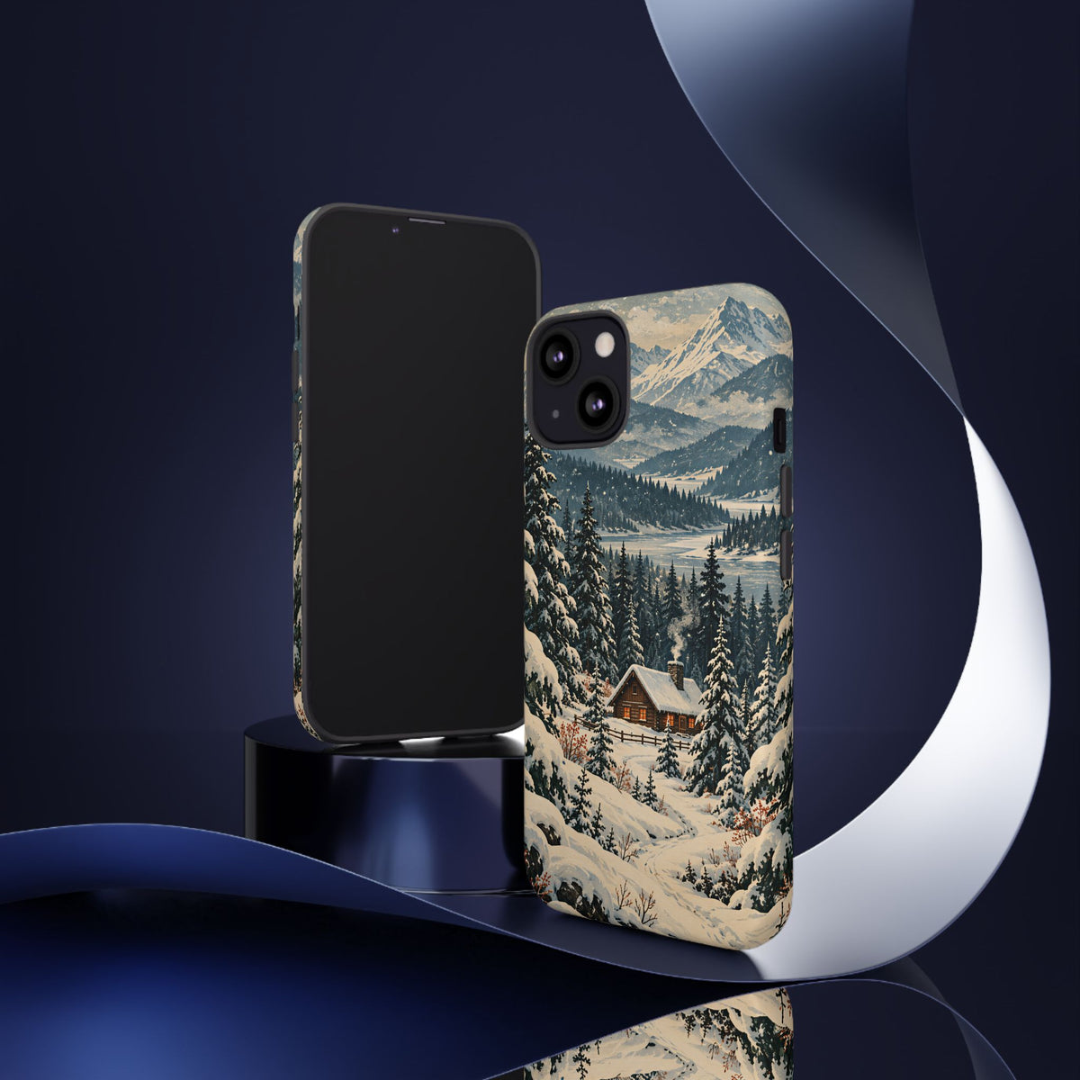 Vintage Winter Cabin Tough Phone Case