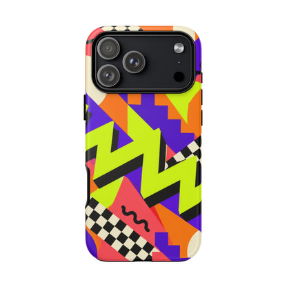 Acid Arcade iPhone Tough Case | Bright Retro Geometry