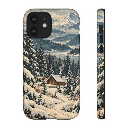 Vintage Winter Cabin Tough Phone Case