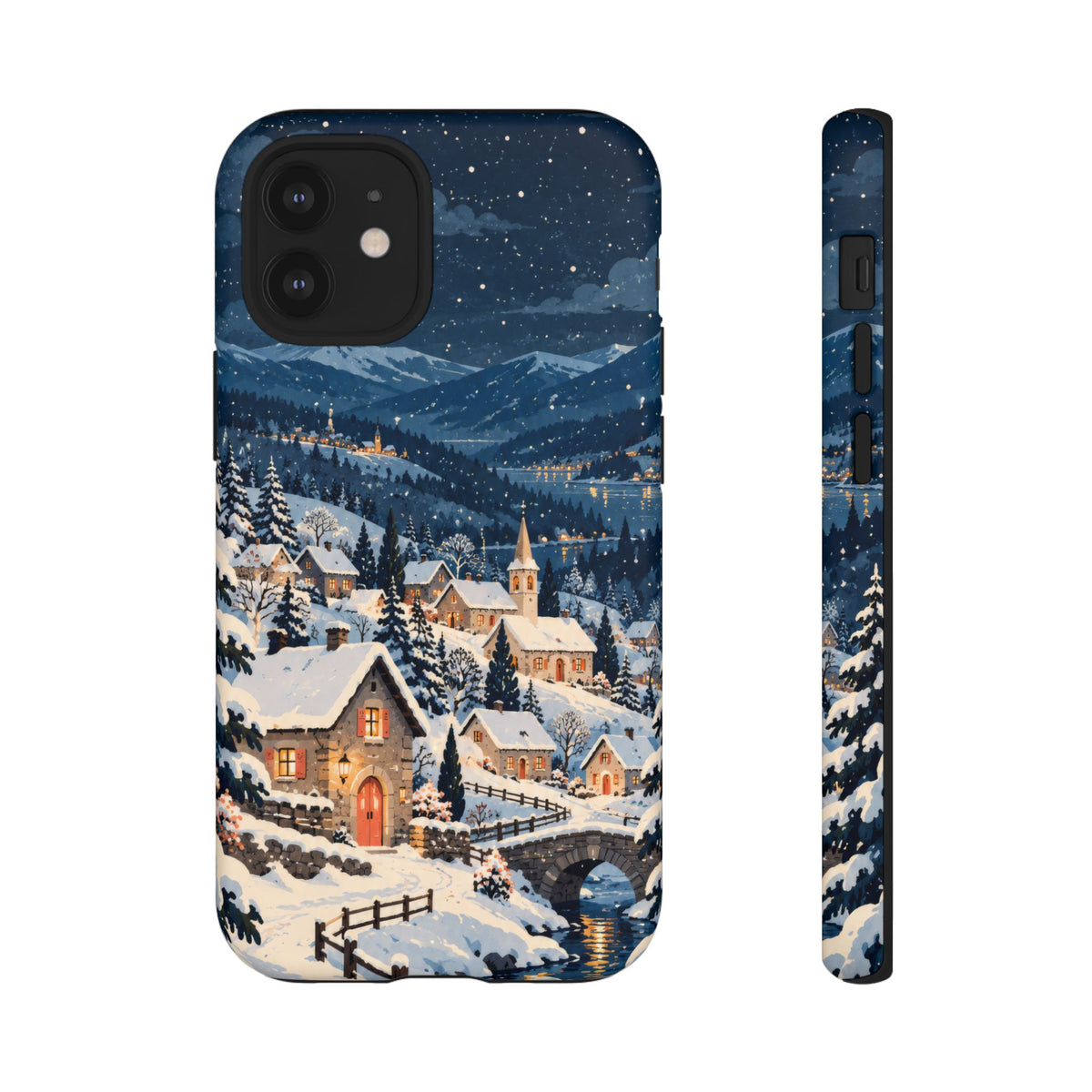 Snowfall on Juniper Lane iPhone Tough Case | christmas village