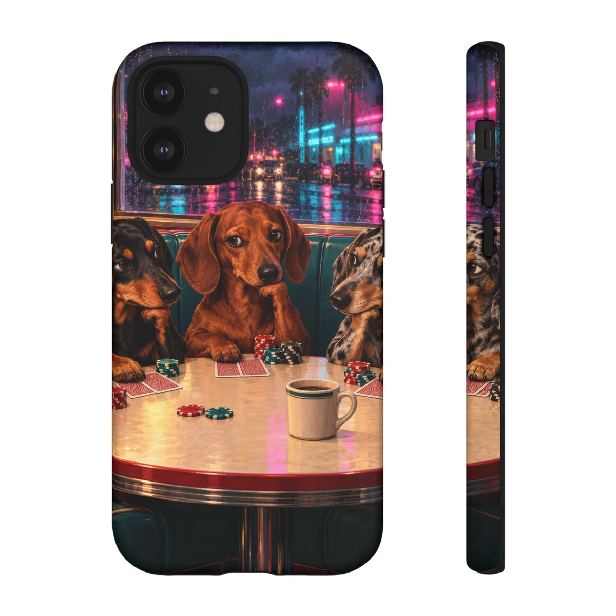 All-Night Aces iPhone Tough Case | dachshund poker