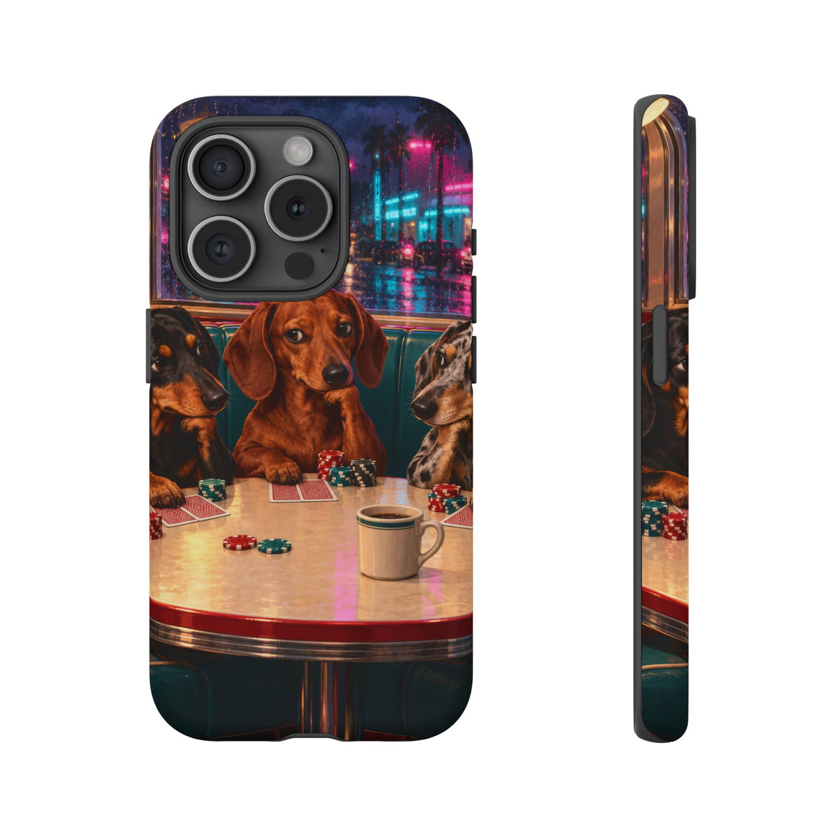 All-Night Aces iPhone Tough Case | dachshund poker