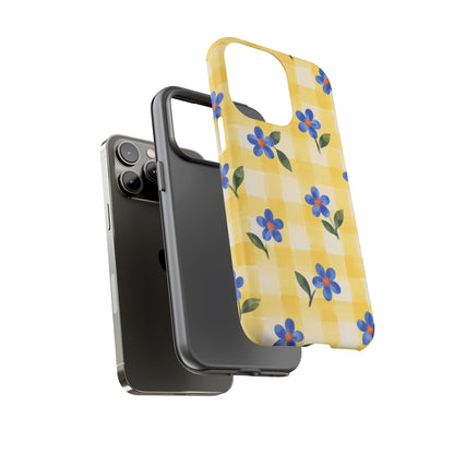 Buttercup Picnic iPhone Tough Case | yellow gingham
