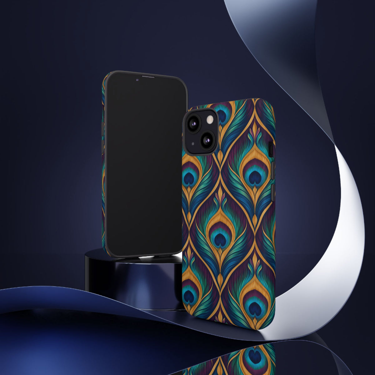 Peacock Nocturne iPhone Tough Case | art deco
