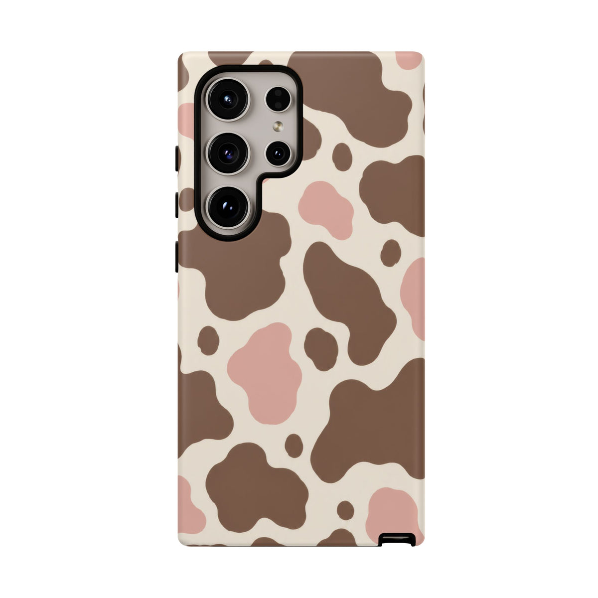 Mocha Blush Samsung Galaxy Tough Case | Brown & Pink Cow Print